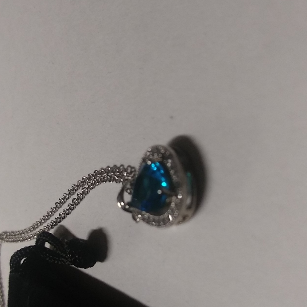Nikola Valenti white gold plated Austrian blue gem - Picture 7 of 15